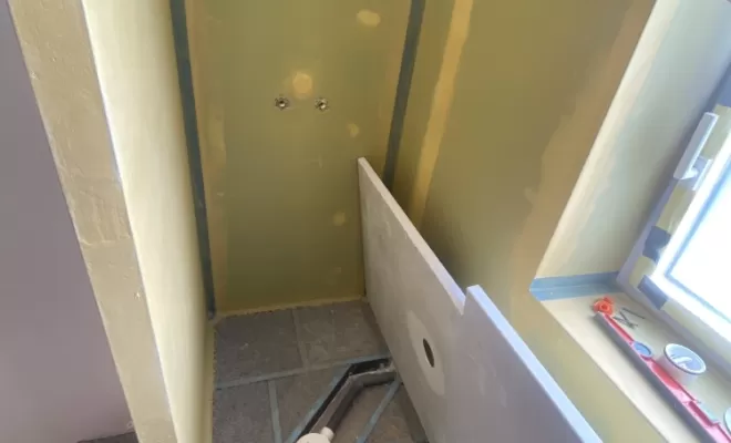 Pose d’un receveur sur plancher bois à st brieuc, Plouha, LCS Le Corre Chauffage Sanitaire