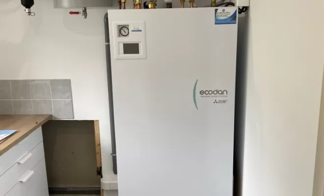 Remplacement d’une chaudière fioul par une pompe à chaleur Mitsubishi à Plouezec , Plouha, LCS Le Corre Chauffage Sanitaire